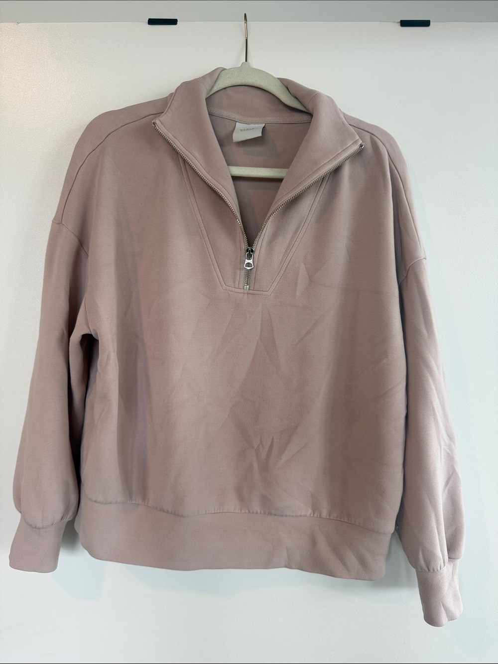 Varley Dusty Rose Half-Zip Crewneck Sweater